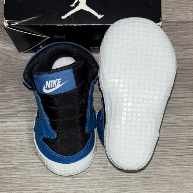Infants Nike Jordan 1 Crib Bootie Black/Marina Blue