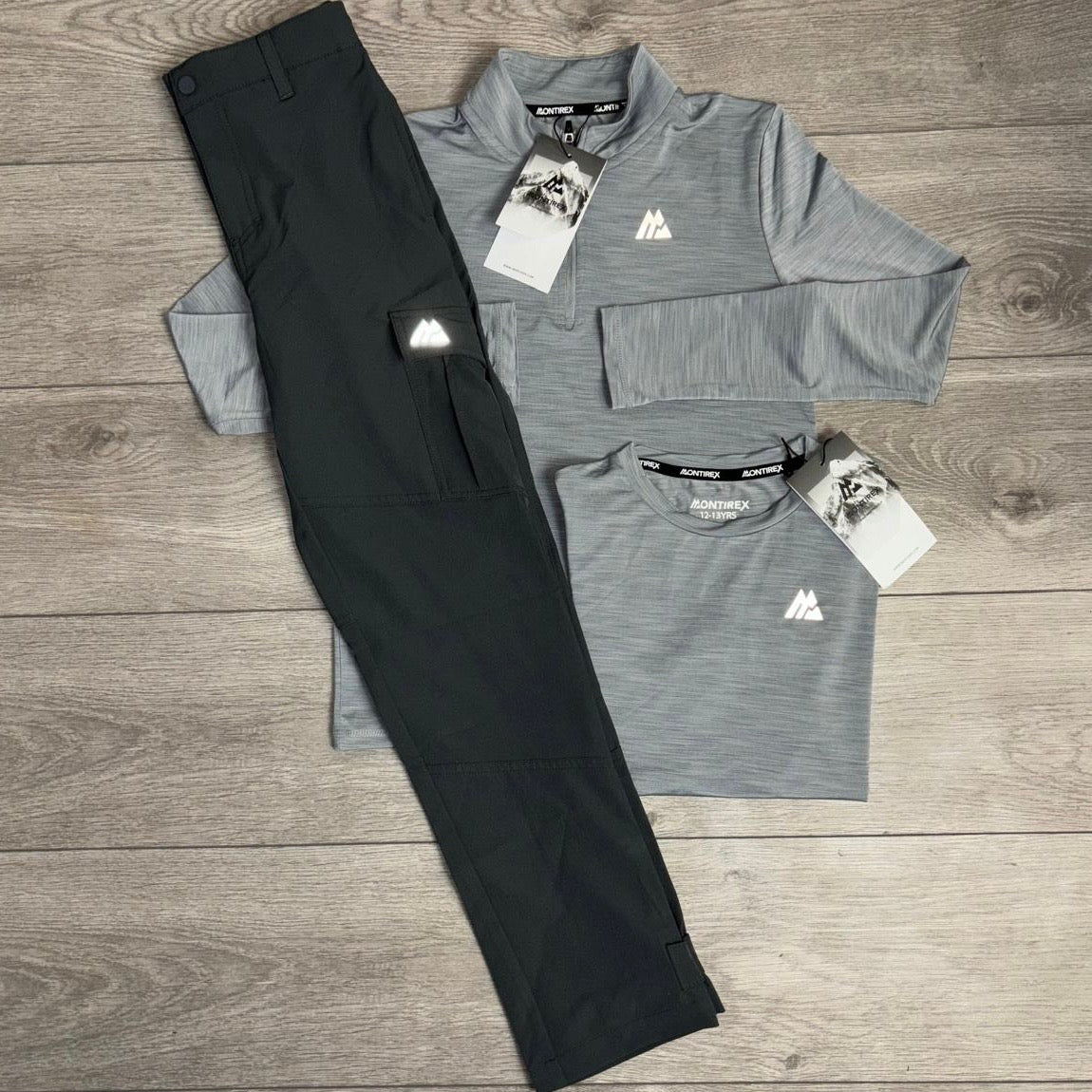 Junior Montirex Velocity Grey 1/4 Zip / Expedition Pants / T-Shirt 3 Piece Set
