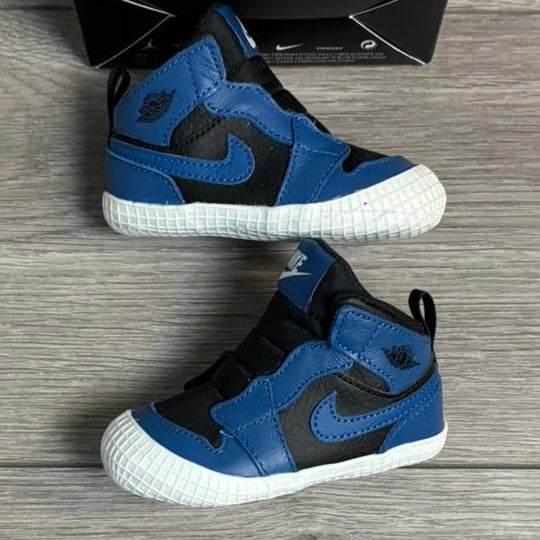 Infants Nike Jordan 1 Crib Bootie Black/Marina Blue