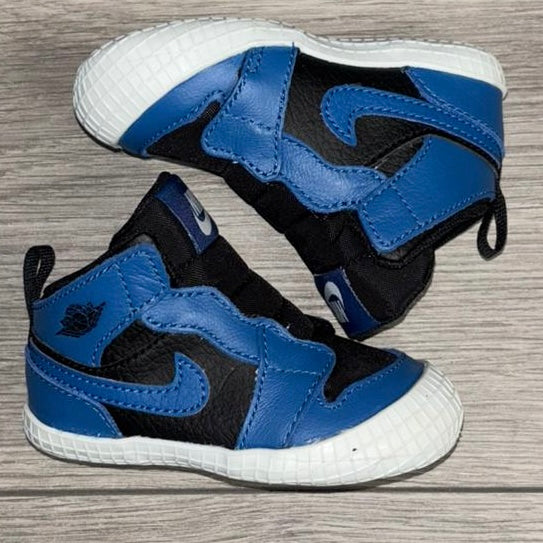 Infants Nike Jordan 1 Crib Bootie Black/Marina Blue