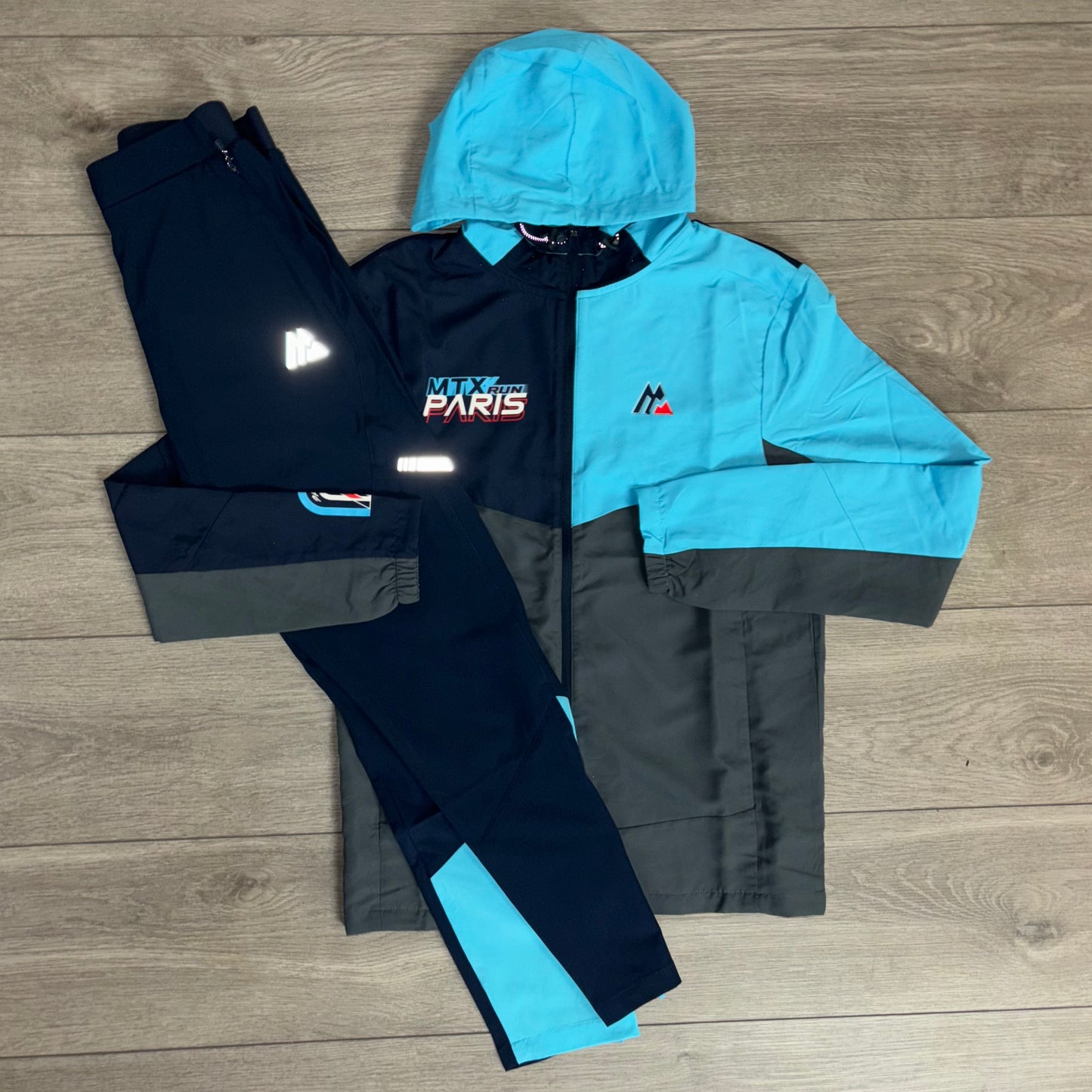 Montirex Run City Paris Jacket / Vector Woven Pant Tracksuit Navy/Midnight Blue/Grey