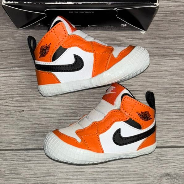 Infants Nike Jordan 1 Crib Bootie White/Orange/Black