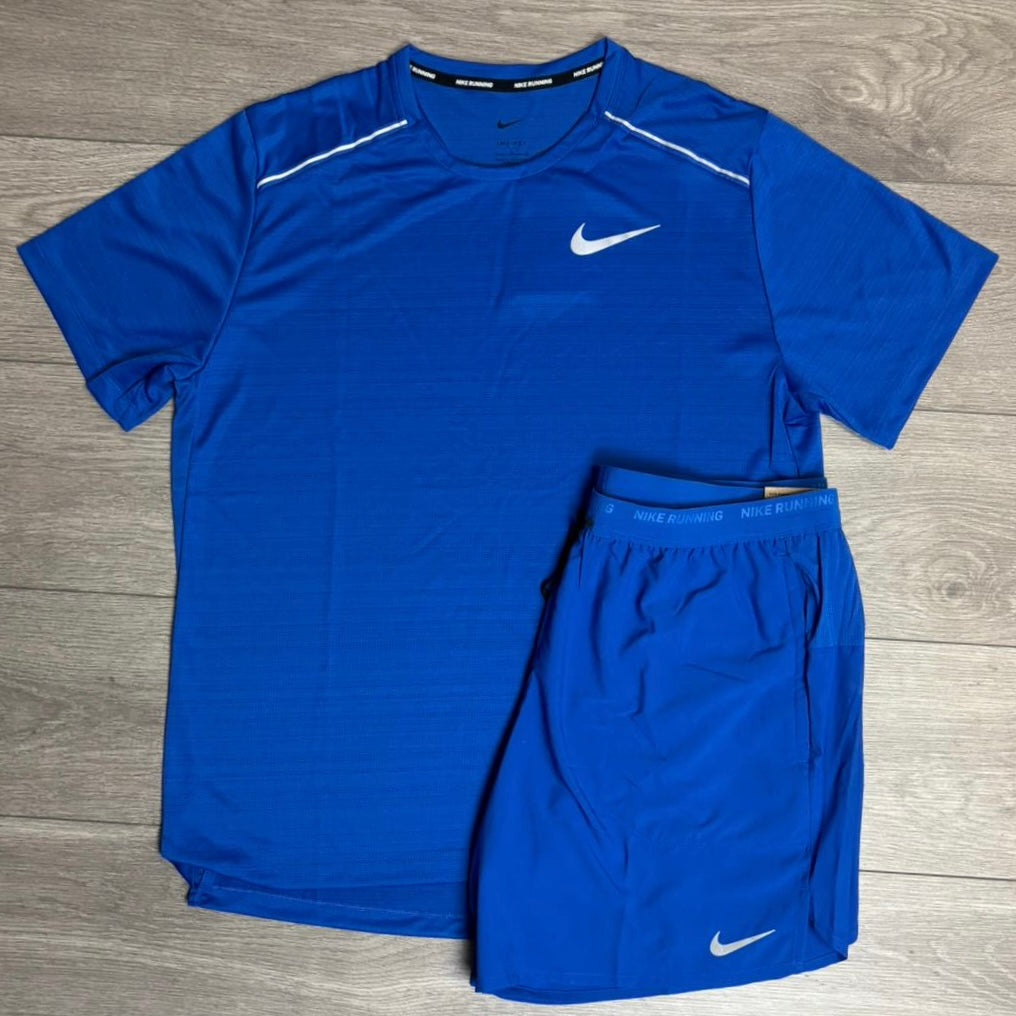 Nike Miler 1.0 Royal Blue T-Shirt / Flex Stride Shorts Royal Blue Set