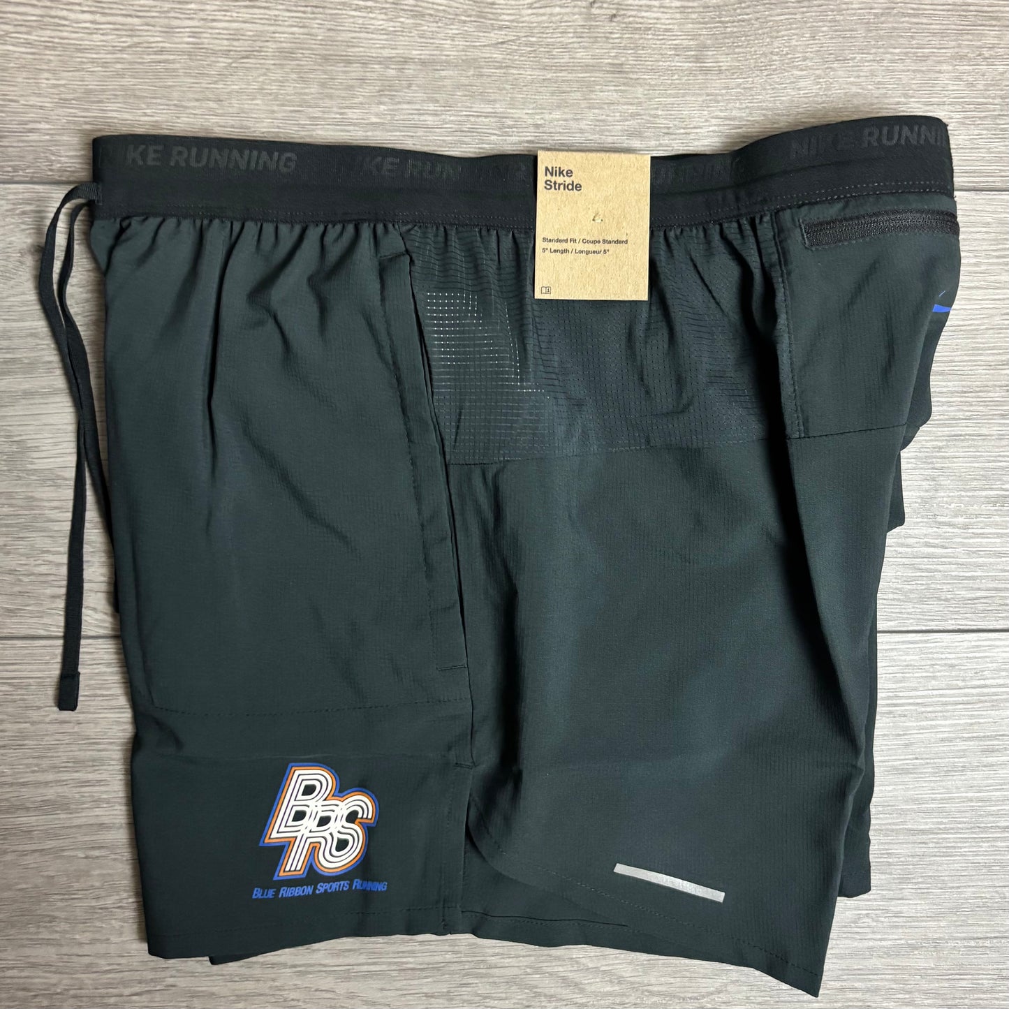 Nike Running Energy Rise 365 T-Shirt / Stride Shorts Set Black/Blue/Orange