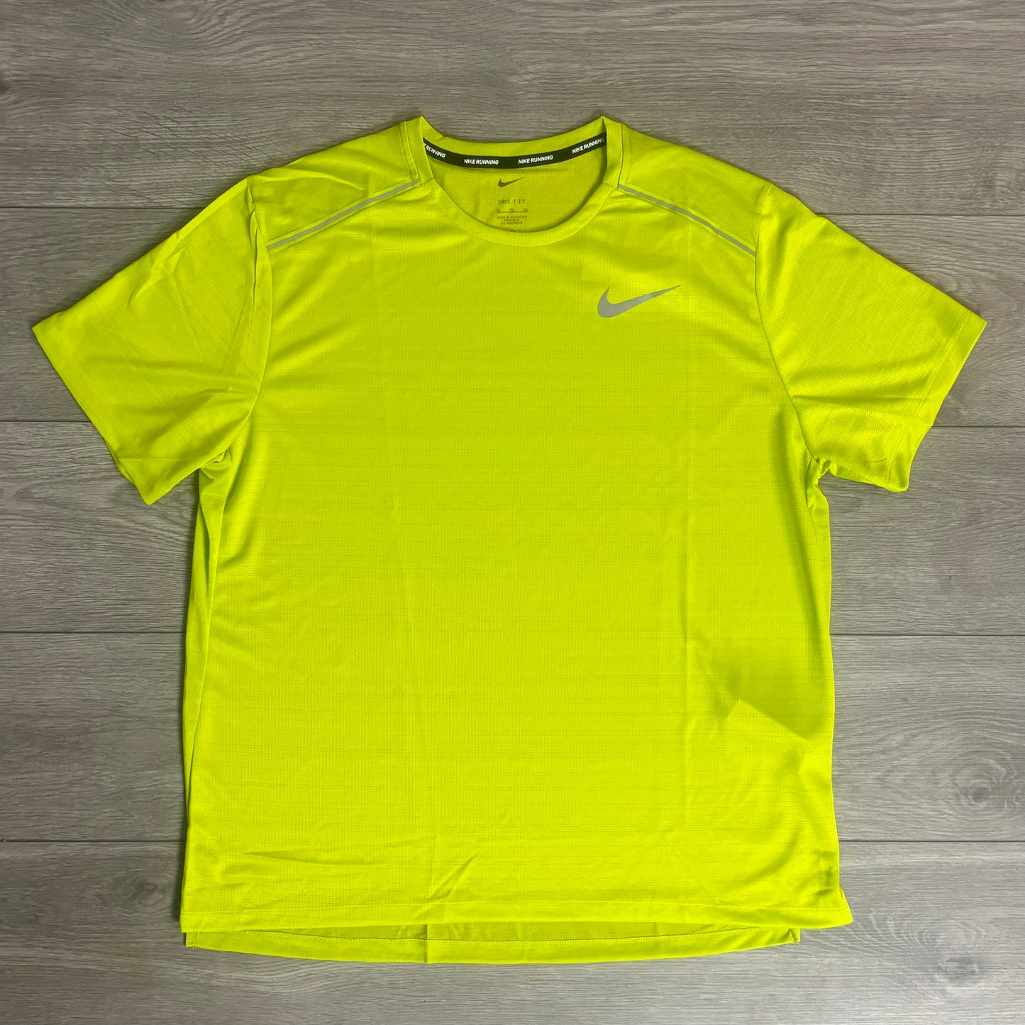 Nike Neon Green Miler 1.0 T-Shirt With Grey Challenger Pants