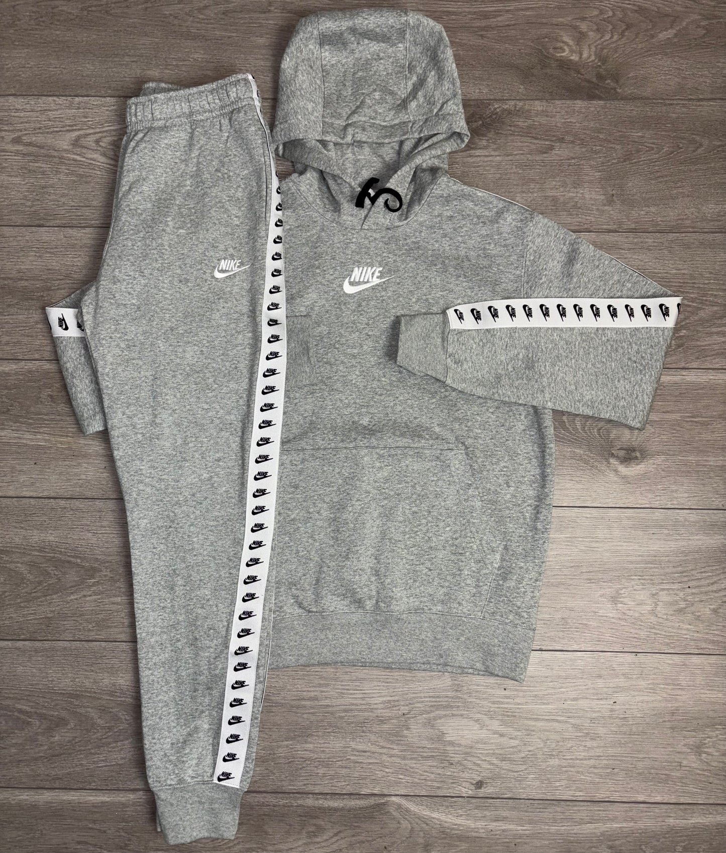 Nike Fleece Repeat Logo Tracksuit Grey