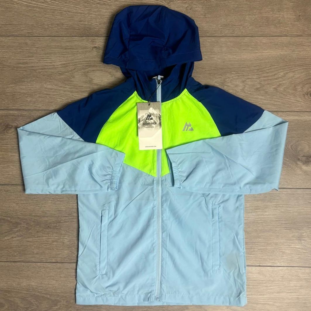 Juniors Montirex Velocity Windbreaker / Shorts / T-Shirt Blue/Neon Green 3 Piece Set