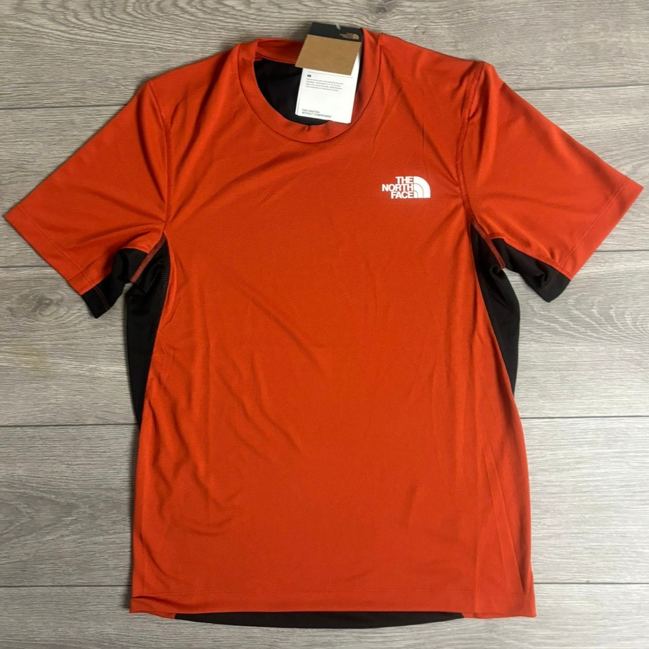 The North Face Orange Lightbright T-Shirt With Black Sunriser 2in1 Shorts