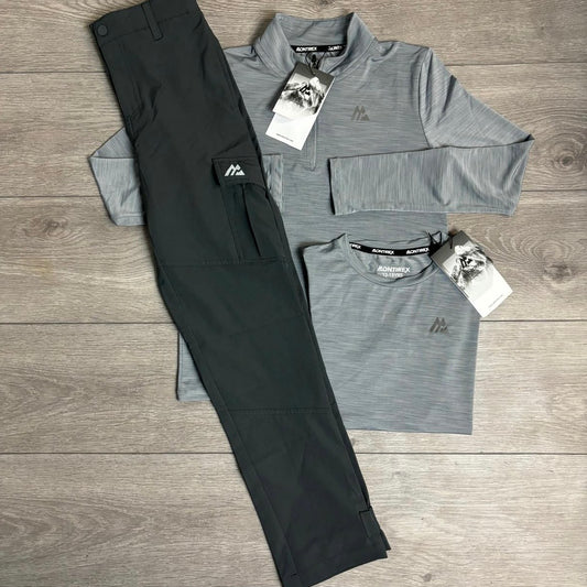 Junior Montirex Velocity Grey 1/4 Zip / Expedition Pants / T-Shirt 3 Piece Set