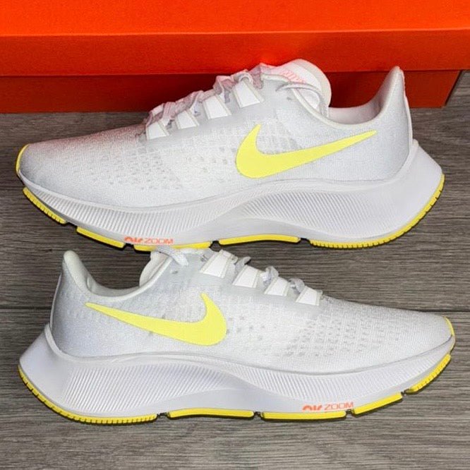 Womens Nike Air Zoom Pegasus 37 White/Zitron Bright Mango