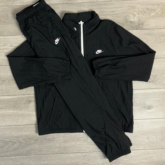 Nike Club Crinkle Black/White Zip Tracksuit