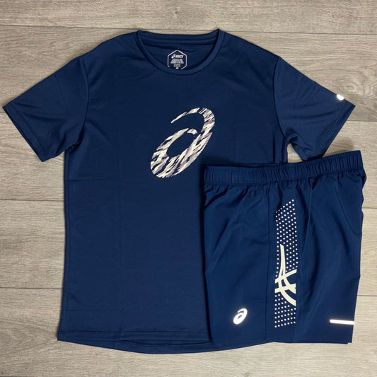 Asics GPX T-Shirt / Icon Shorts Navy Set