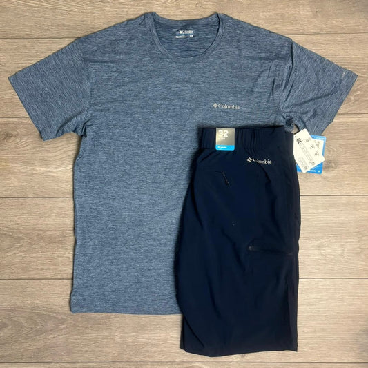 Columbia Blue T-Shirt / Navy Utility Shorts