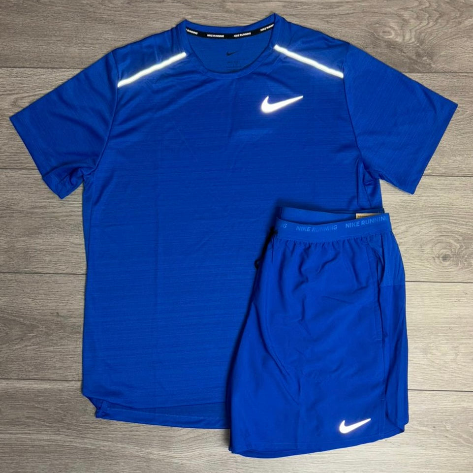 Nike Miler 1.0 Royal Blue T-Shirt / Flex Stride Shorts Royal Blue Set
