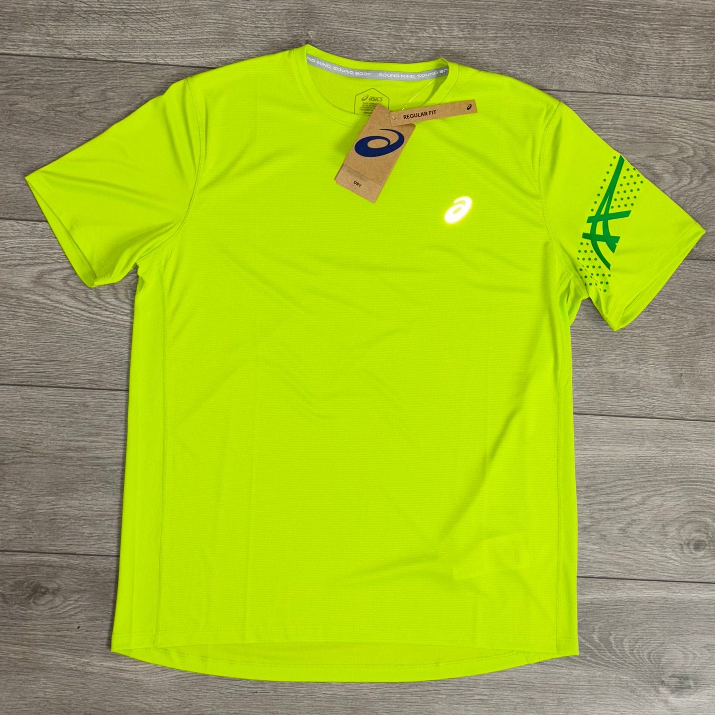 ASICS Icon SS Neon Green T-Shirt / Black Core Short Set